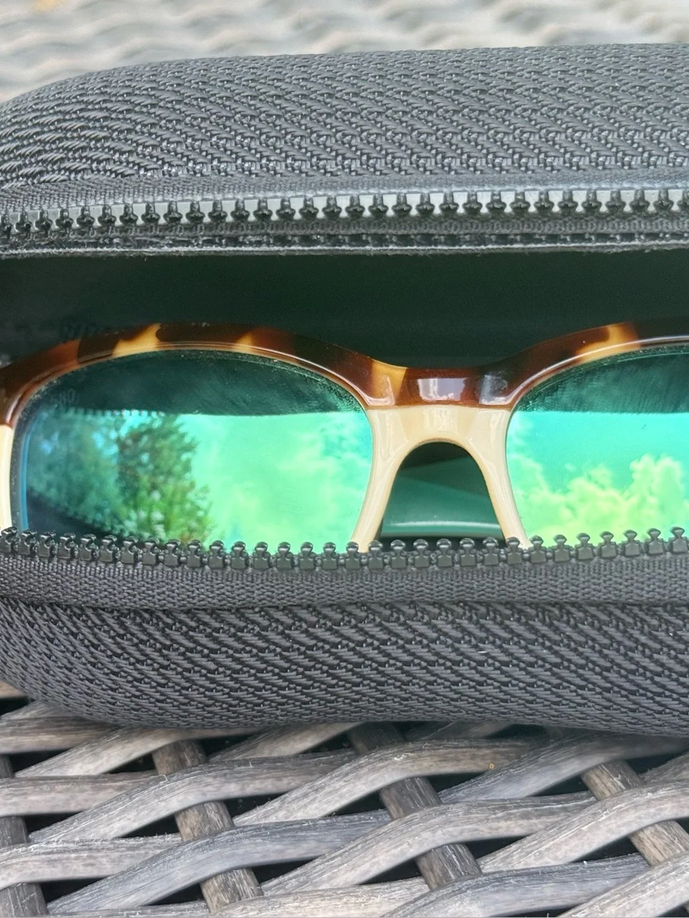 Costa Tortoise Frame Sunglasses with Green Mirrored Lenses -Anaa